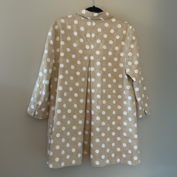 Chico’s Womens 3/4 Sleeve Polka Dot Jacket Sz 2 Large Preppy Coastal Resortwear - Picture 3 of 14
